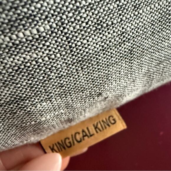 Quince European Linen Duvet Cover Charcoal Chambray Size King/CalKing - Picture 6 of 8